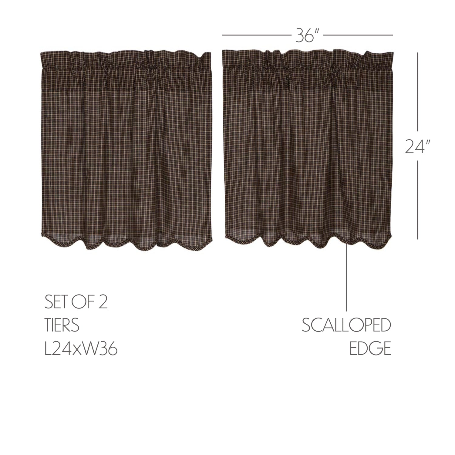 Kettle Grove Plaid Curtain Set
