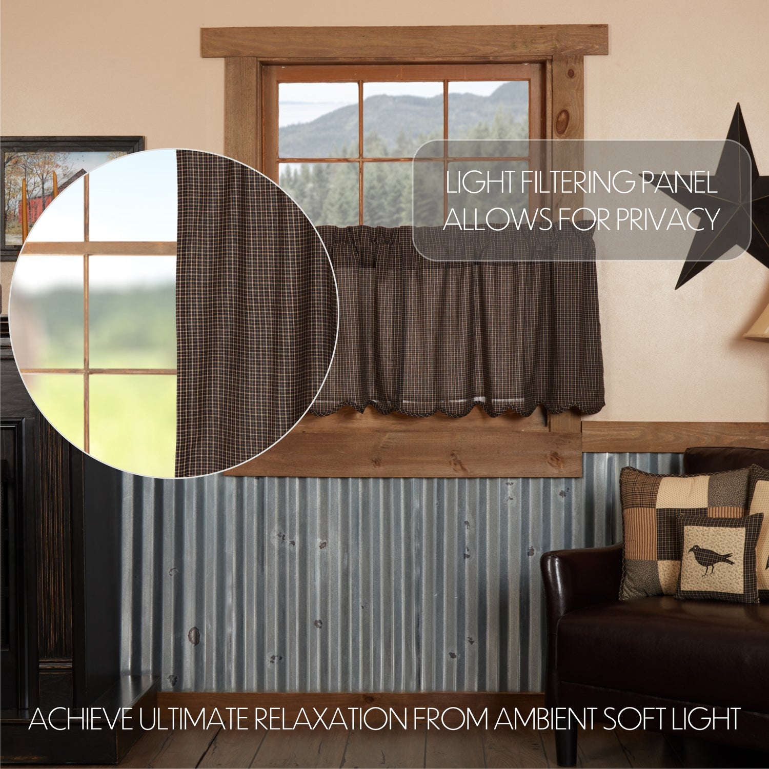 Kettle Grove Plaid Curtain Set