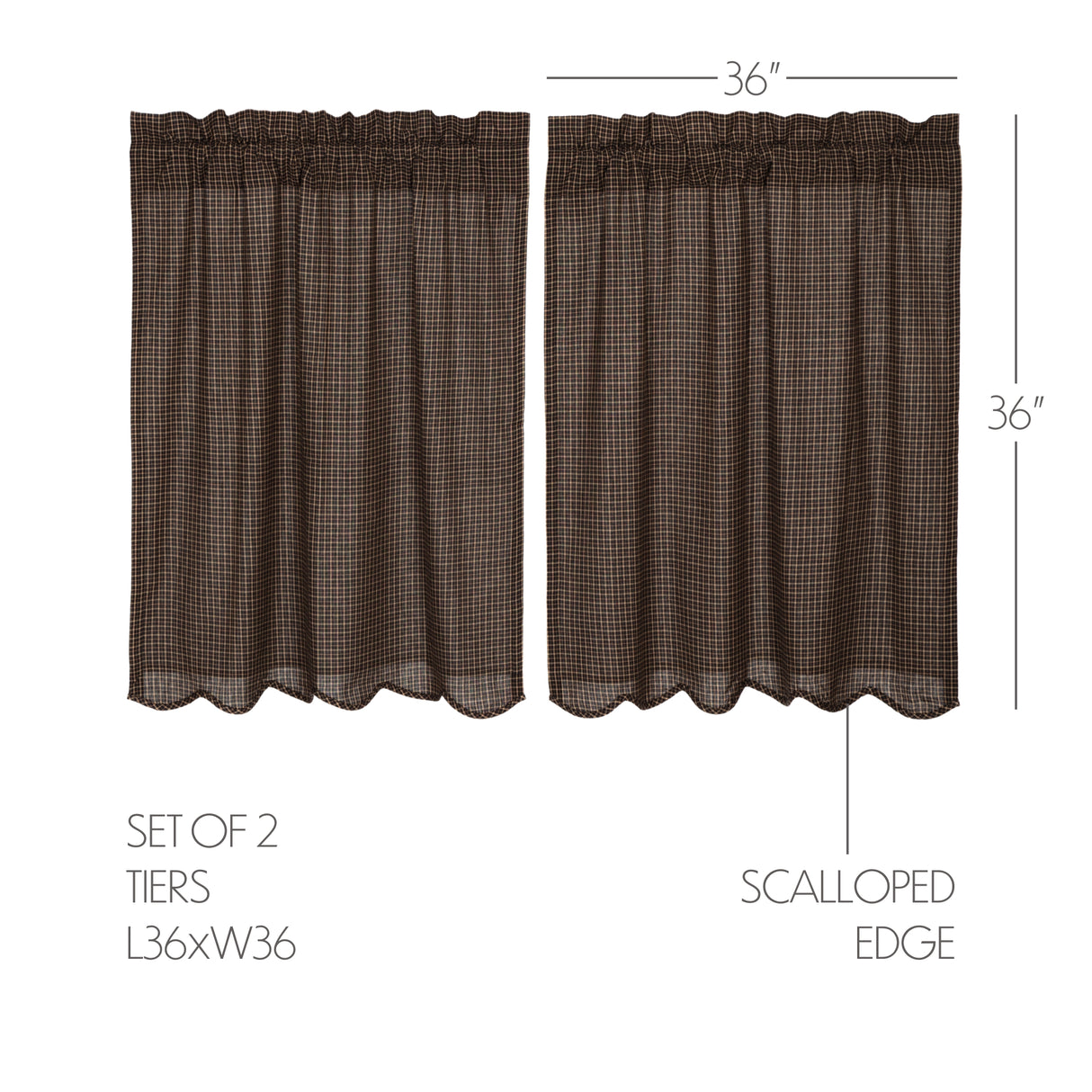Kettle Grove Plaid Curtain Set