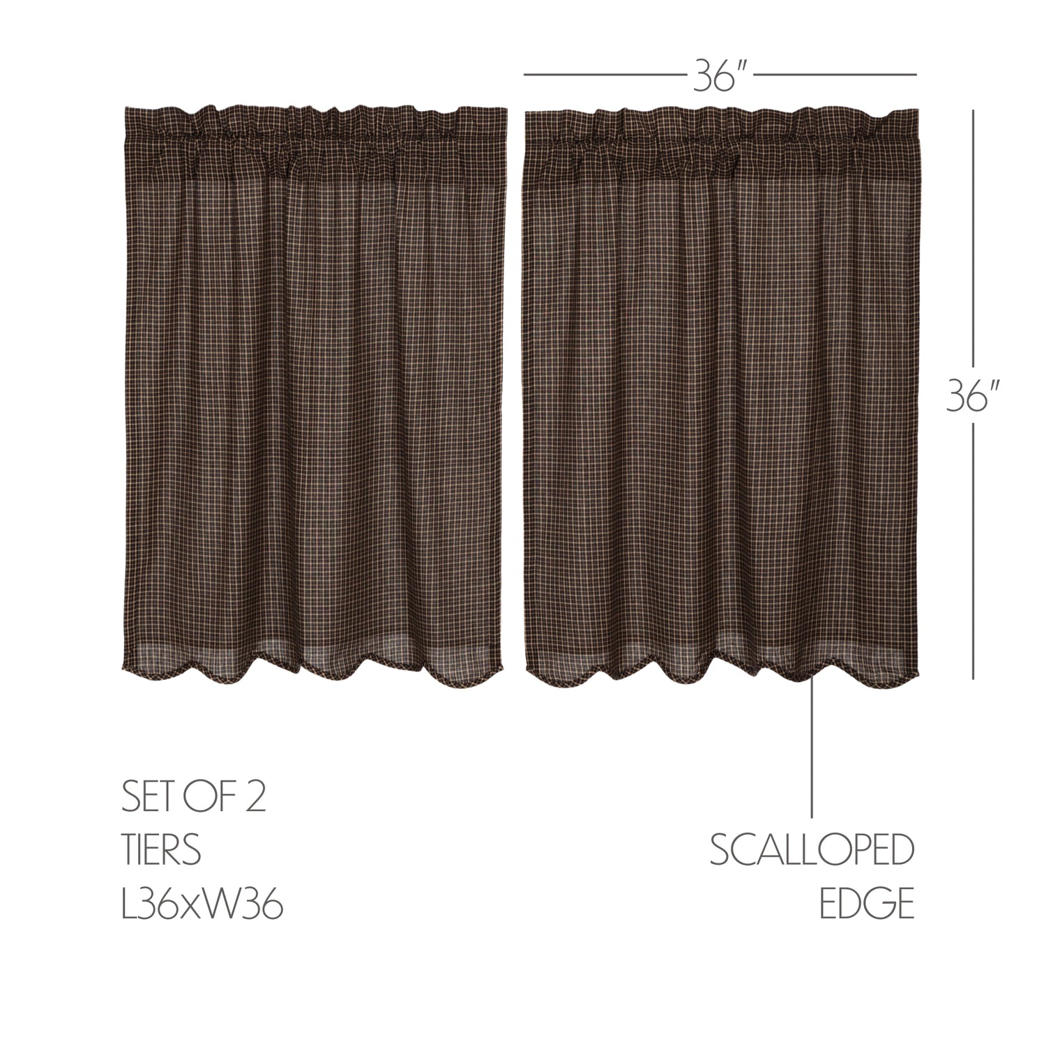 Kettle Grove Plaid Curtain Set