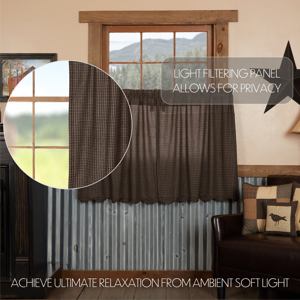 Kettle Grove Plaid Curtain Set