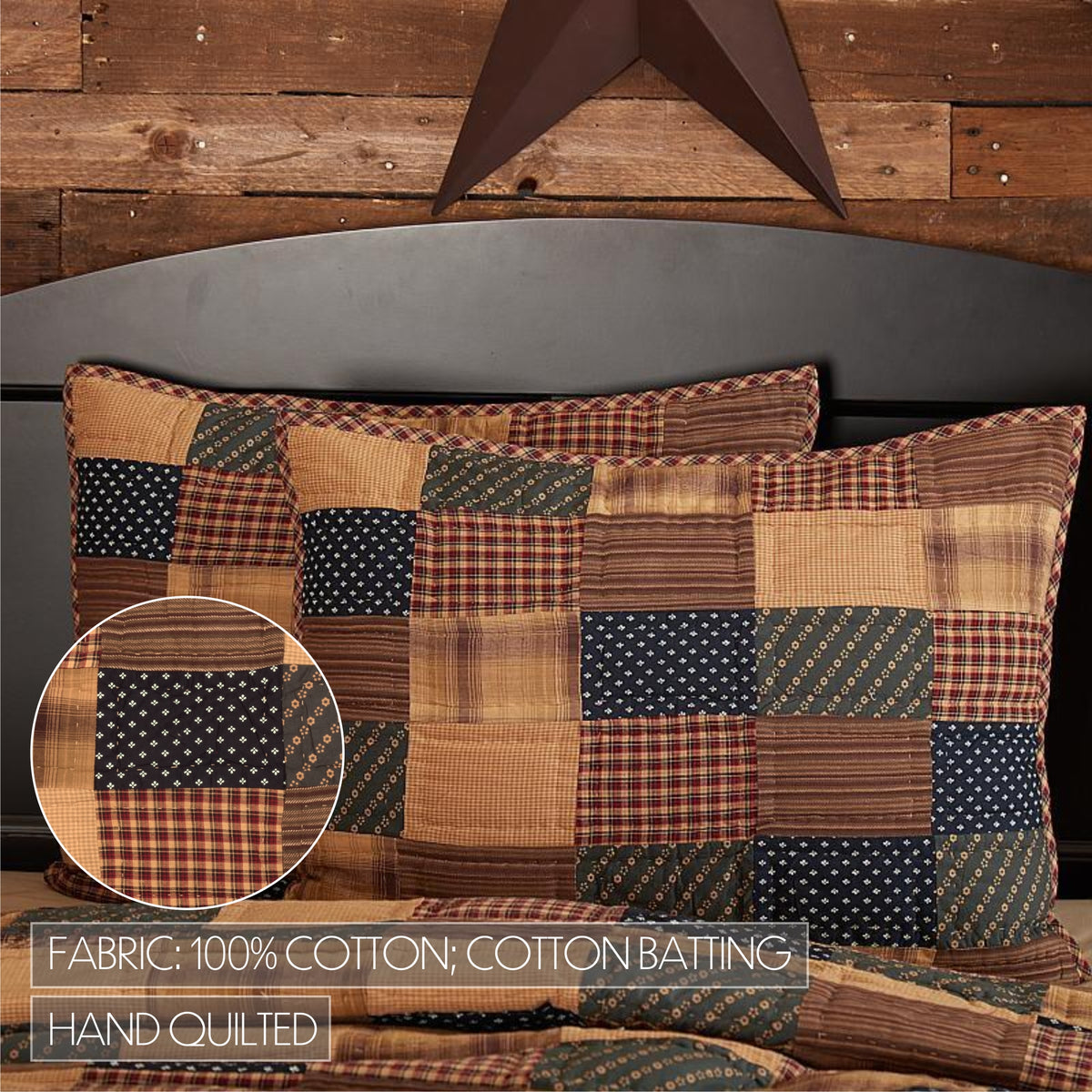 Patriotic Patch Standard Sham 21x27, Set of 2