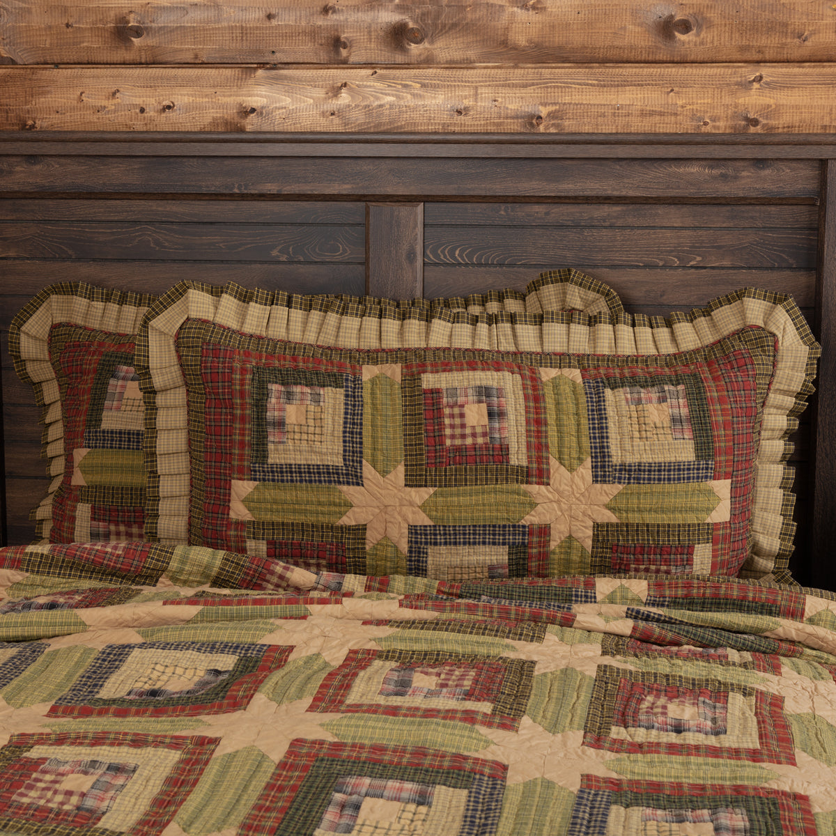 Tea Cabin King Sham 21x37, Set of 2