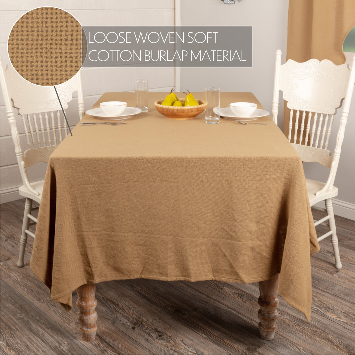 Burlap Natural Table Cloth 60x102