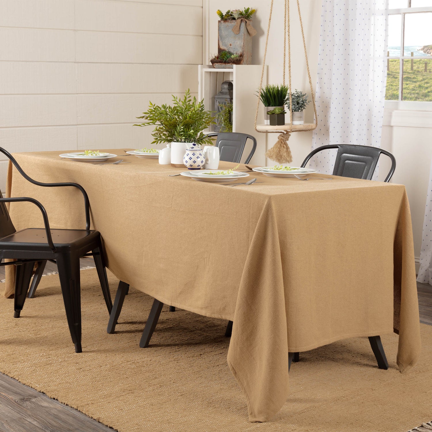 Burlap Natural Table Cloth 60x120