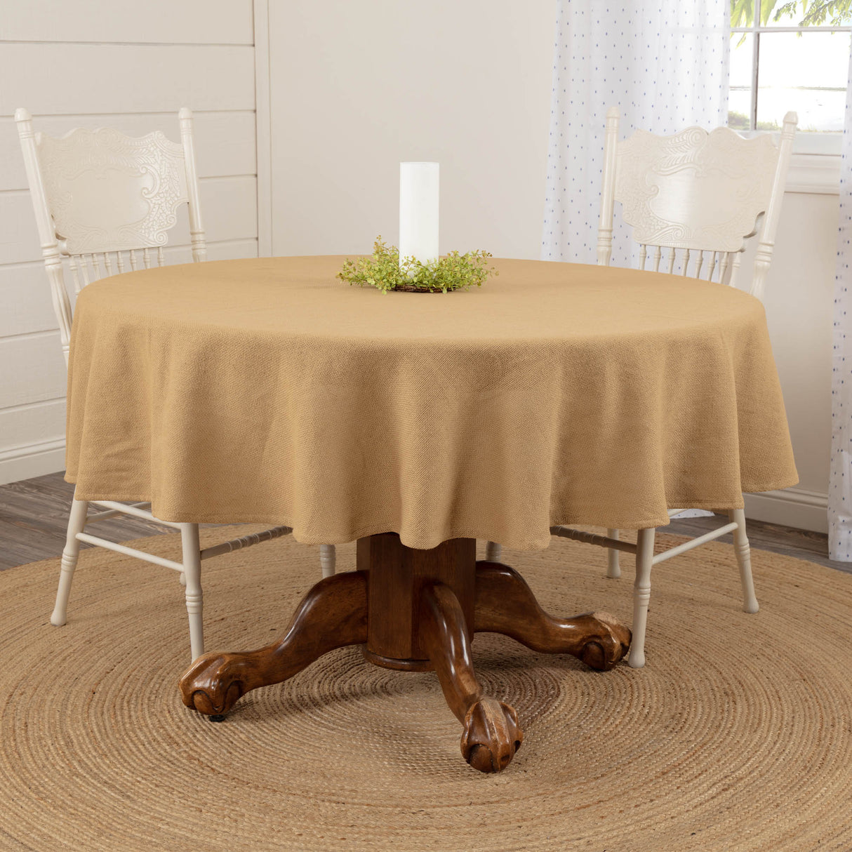 Burlap Natural Table Cloth 70 Round