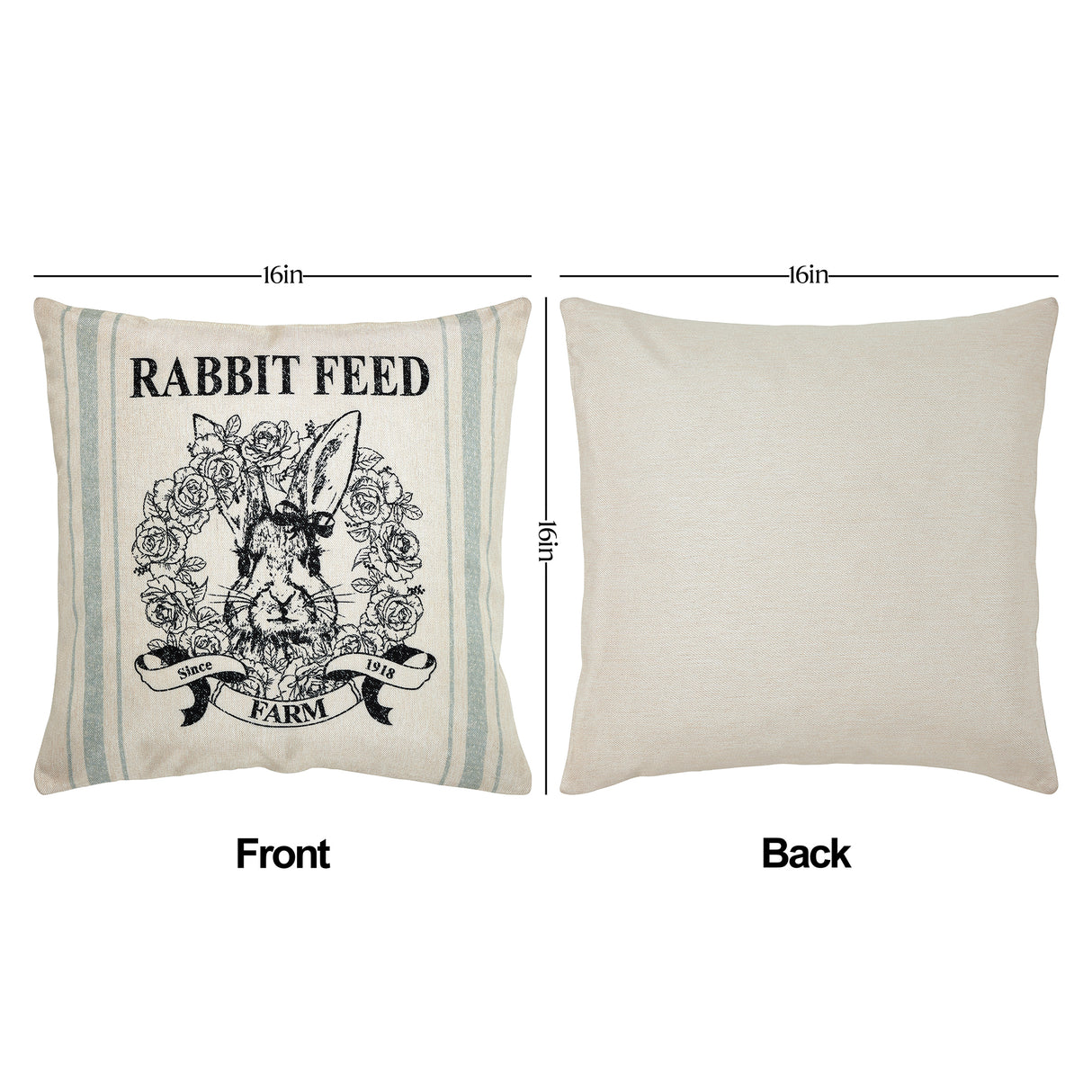 Rabbit Grainsack Pillow Cover Set of 2 16Lx16W