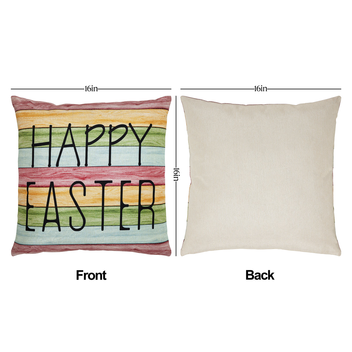 Happy Easter Pillow Cover Set of 2 16Lx16W