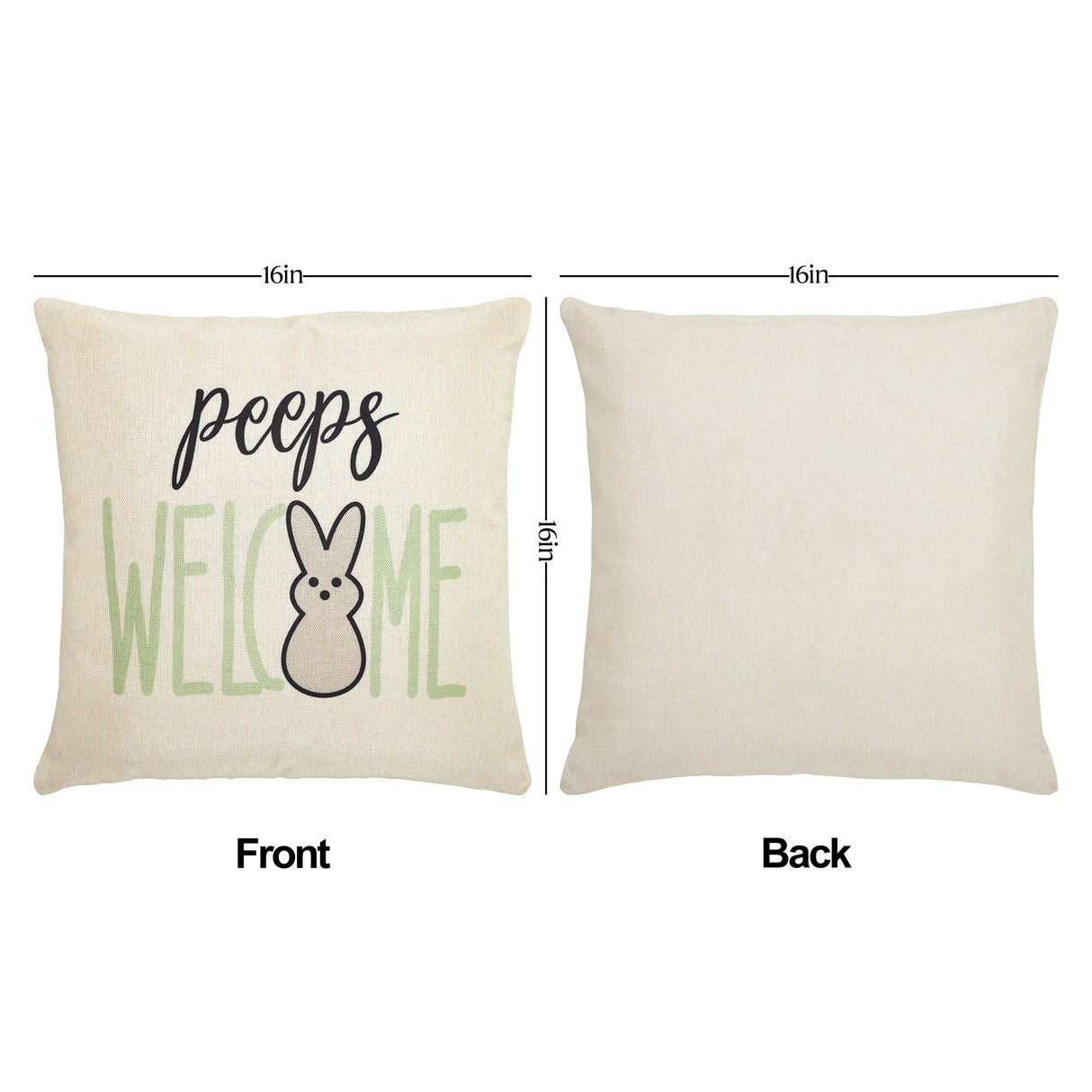 Easter Greetings Pillow Cover Set of 4 16Lx16W