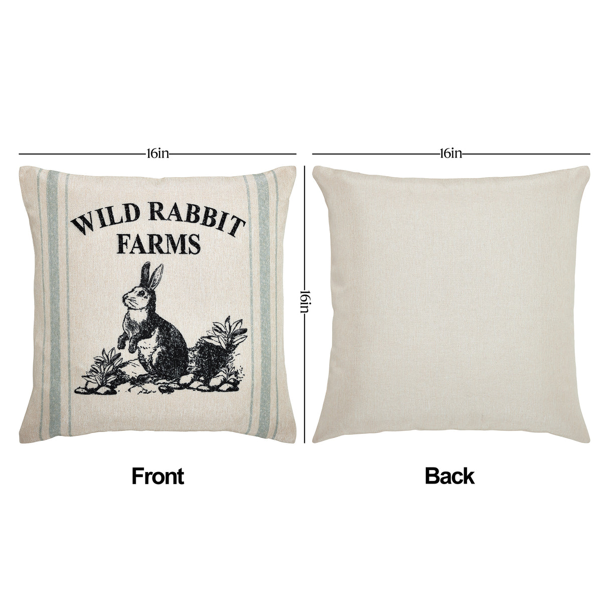 Rabbit Grainsack Pillow Cover Set of 2 16Lx16W