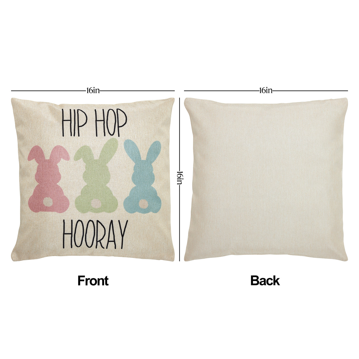 Easter Greetings Pillow Cover Set of 4 16Lx16W