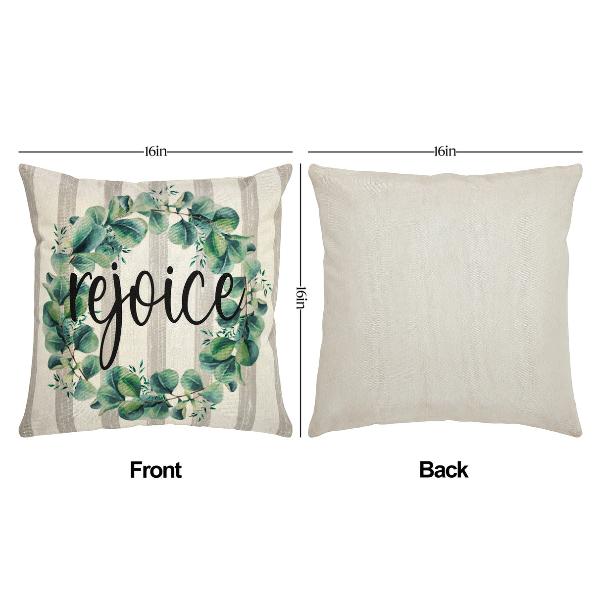 Rejoice Pillow Cover Set of 2 16Lx16W