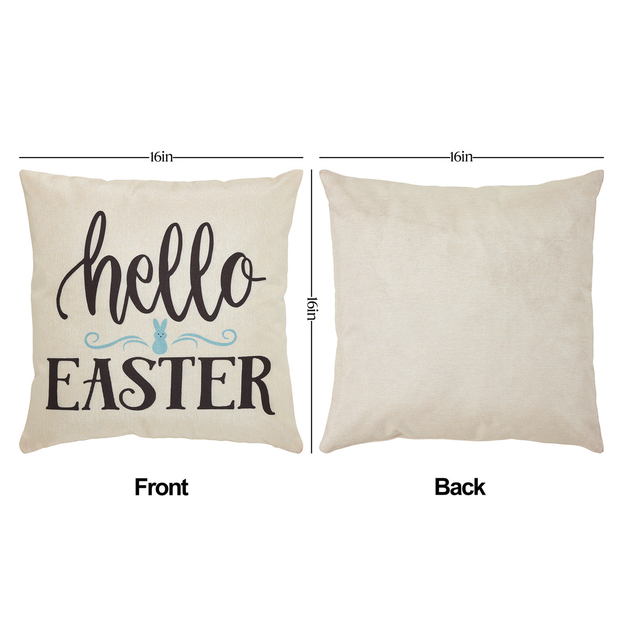 Easter Greetings Pillow Cover Set of 4 16Lx16W