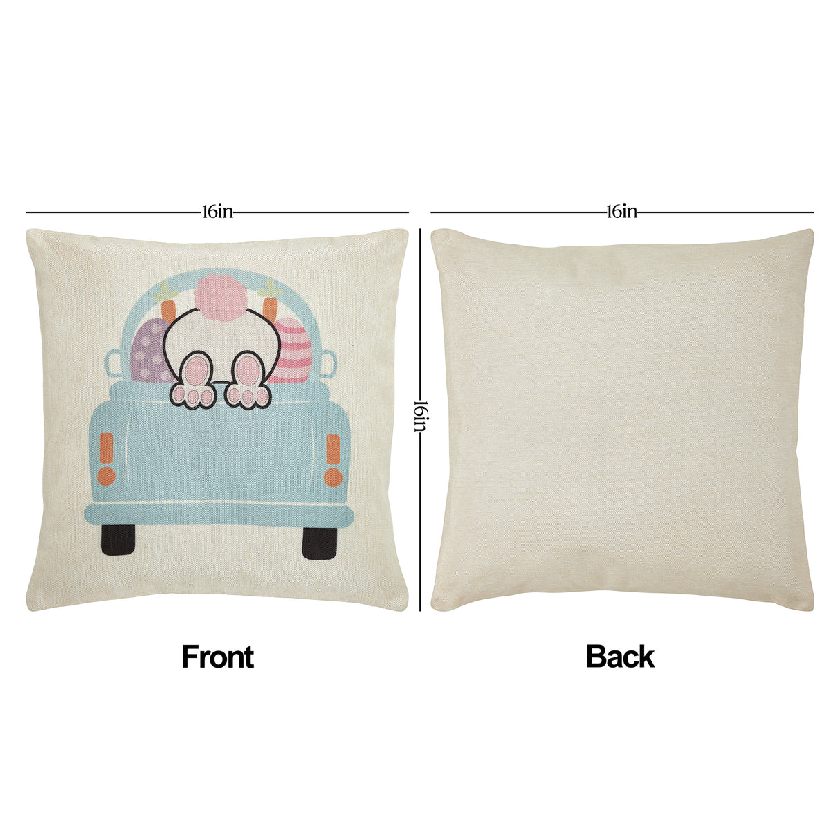 Easter Greetings Pillow Cover Set of 4 16Lx16W