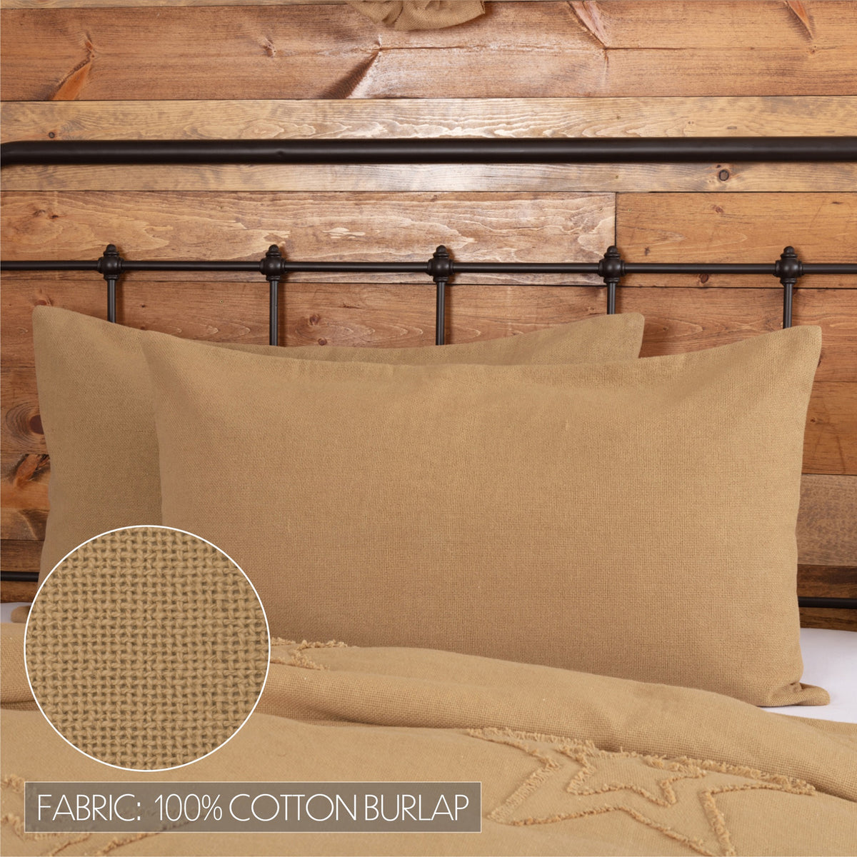 Burlap Natural King Sham 21x37, Set of 2