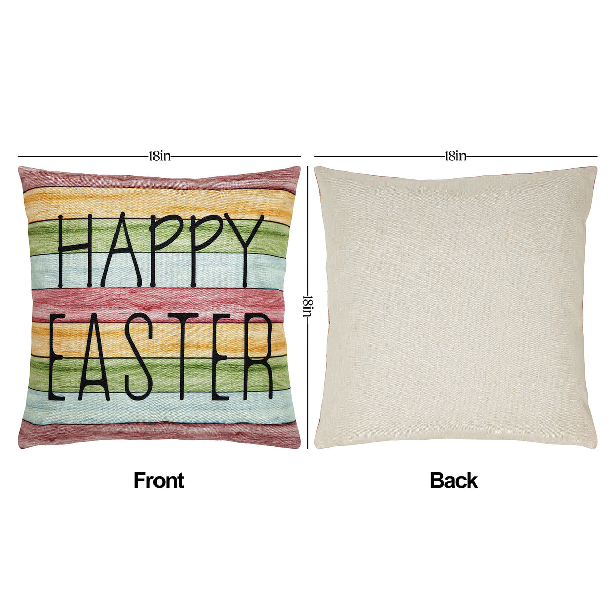 Happy Easter Pillow Cover Set of 2 18Lx18W