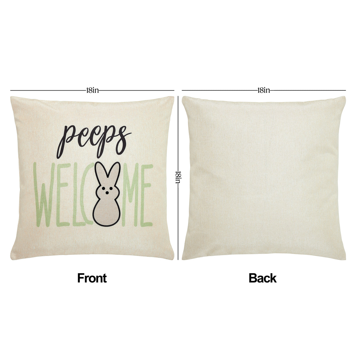 Easter Greetings Pillow Cover Set of 4 18Lx18W