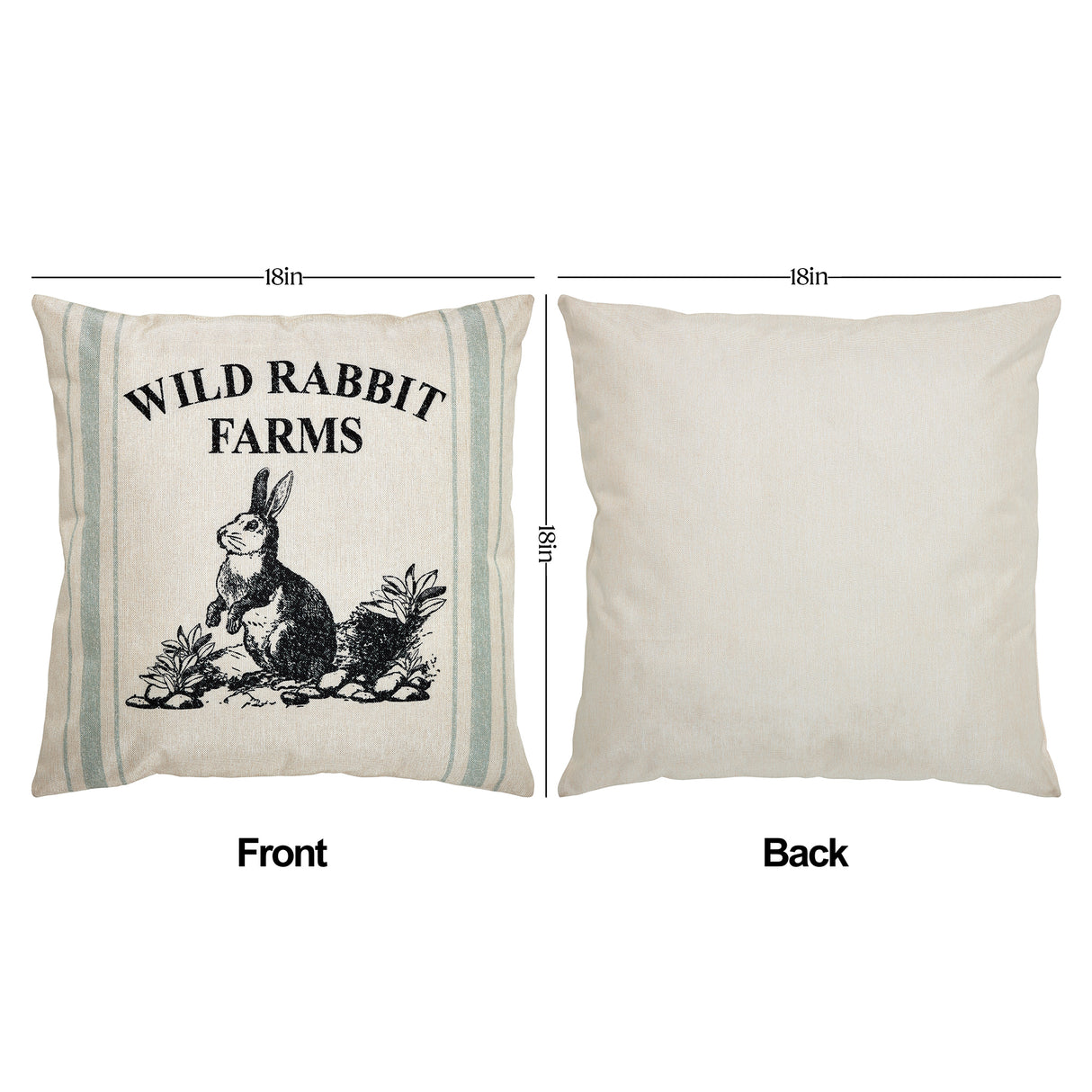 Rabbit Grainsack Pillow Cover Set of 2 18Lx18W