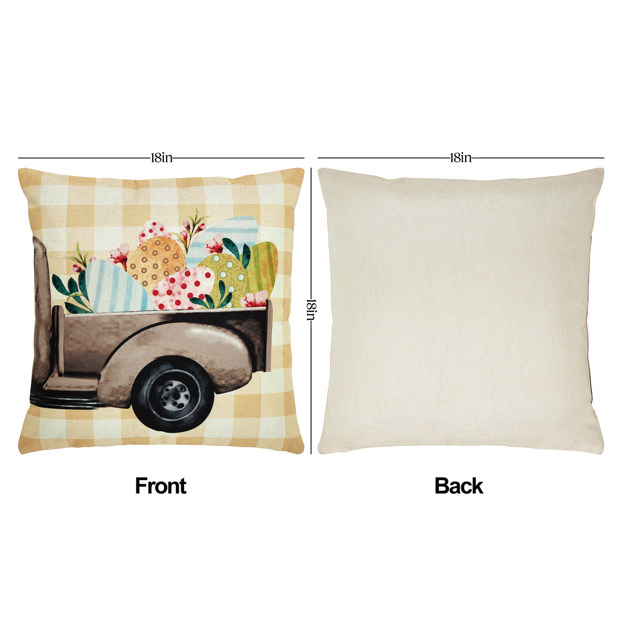 Happy Easter Pillow Cover Set of 2 18Lx18W