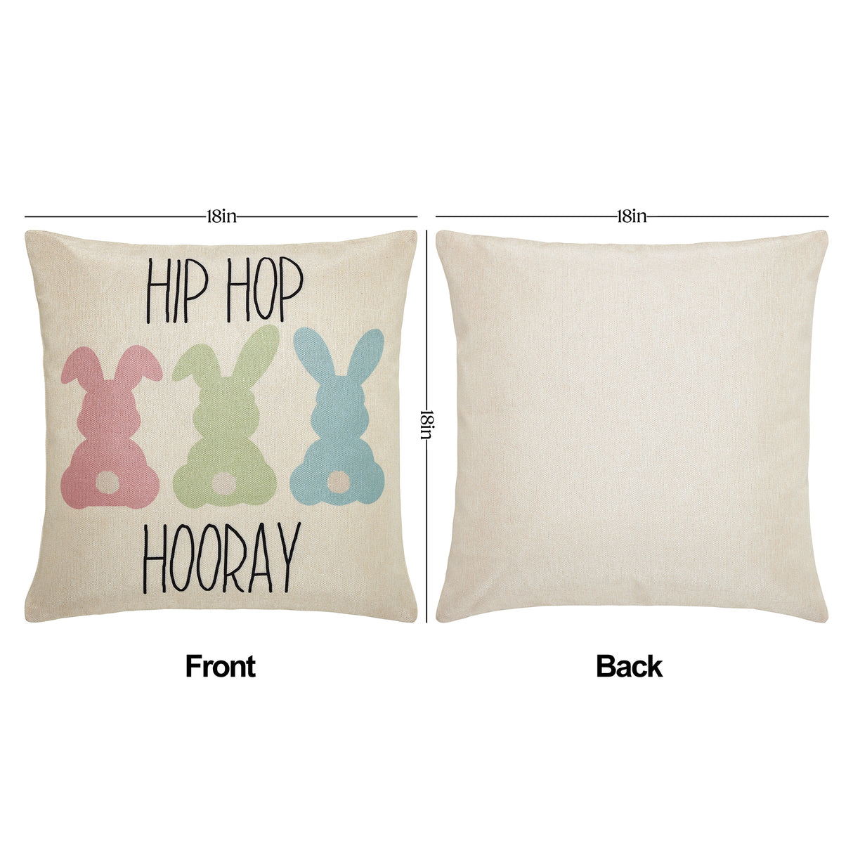 Easter Greetings Pillow Cover Set of 4 18Lx18W