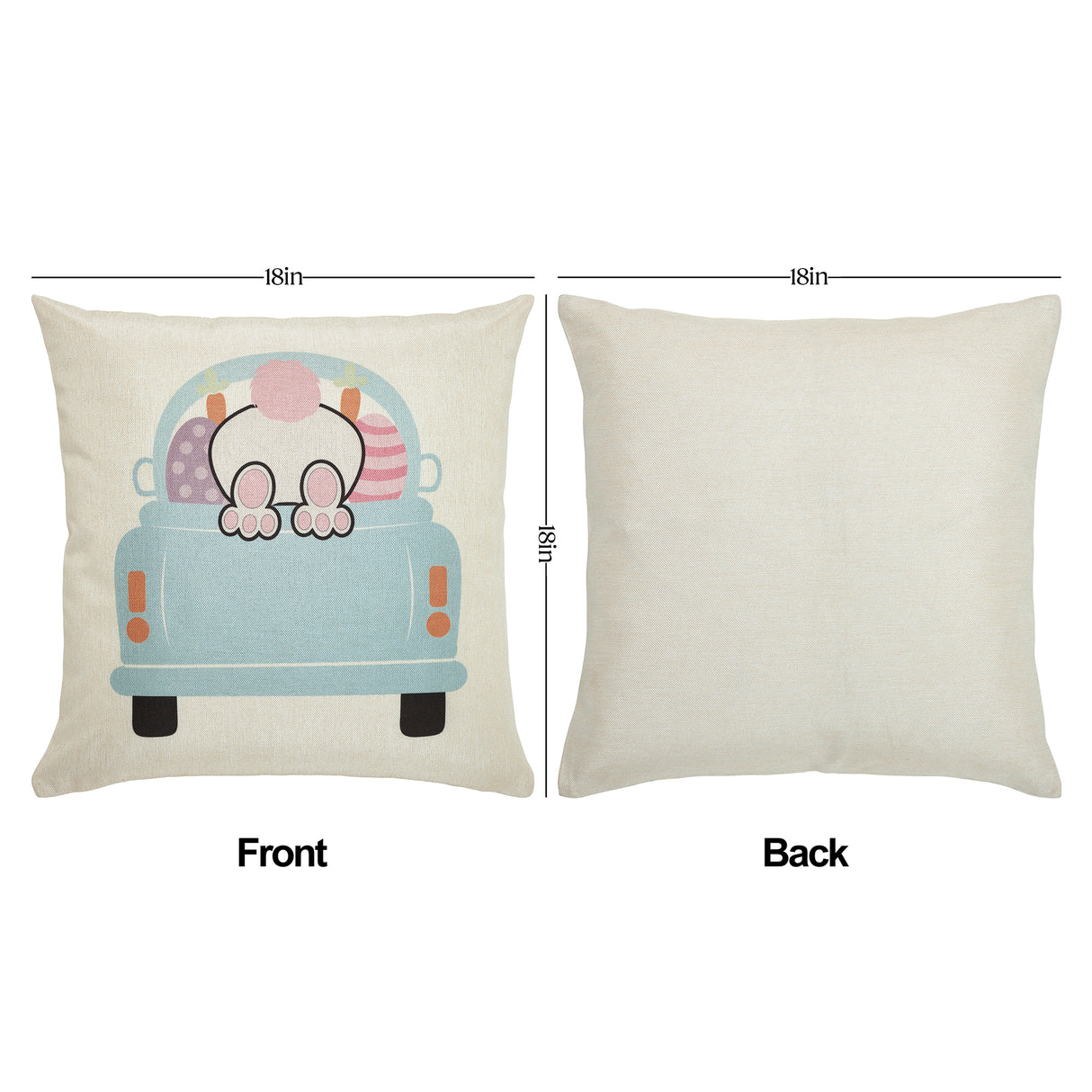 Easter Greetings Pillow Cover Set of 4 18Lx18W
