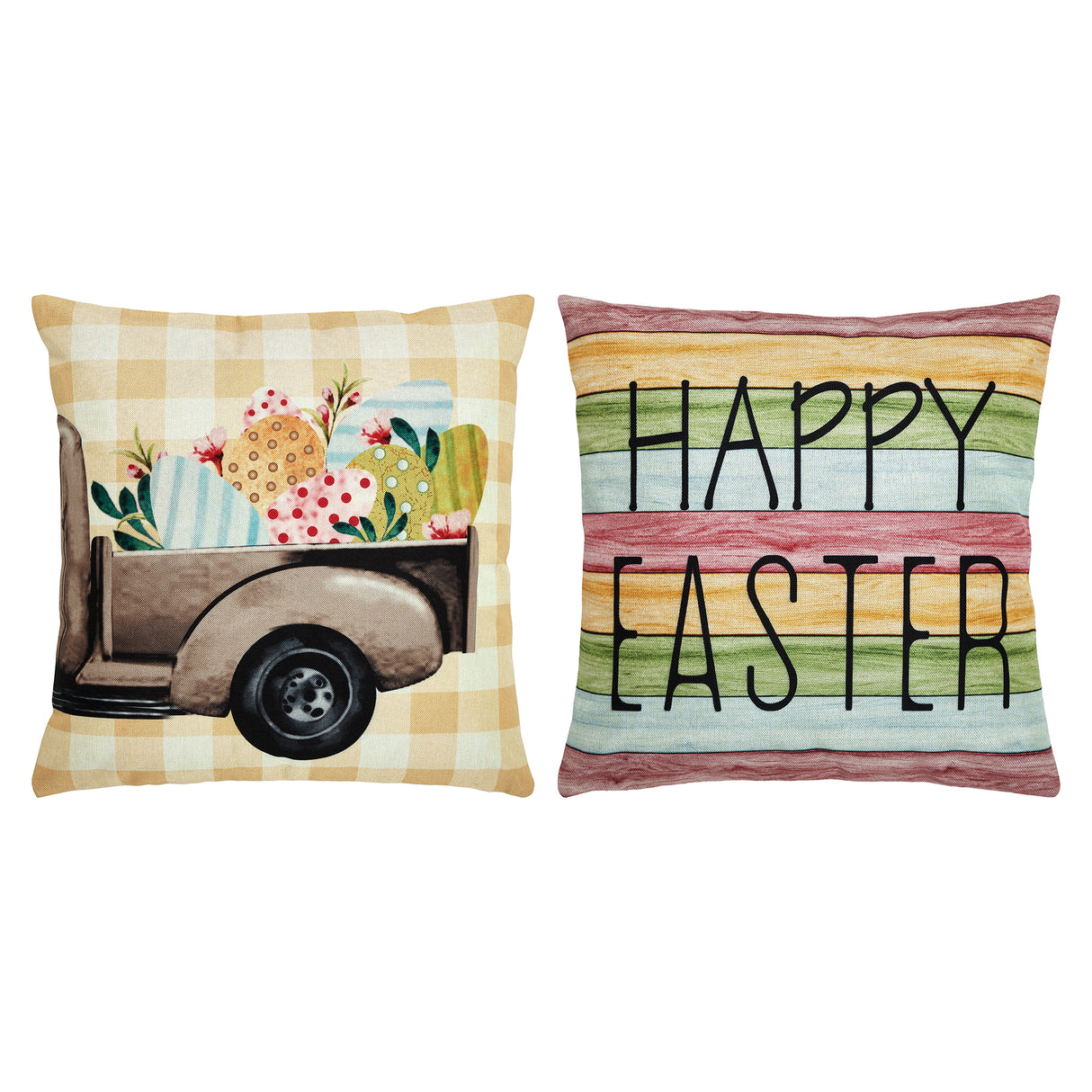 Happy Easter Pillow Cover Set of 2 18Lx18W