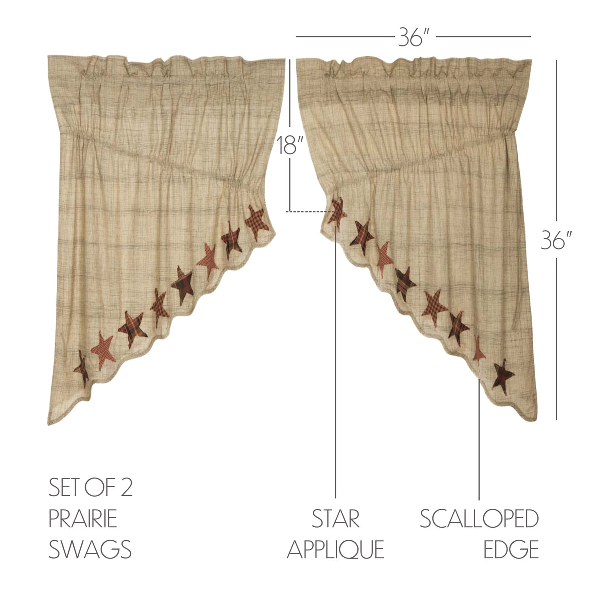 Abilene Star Tan Curtain Set