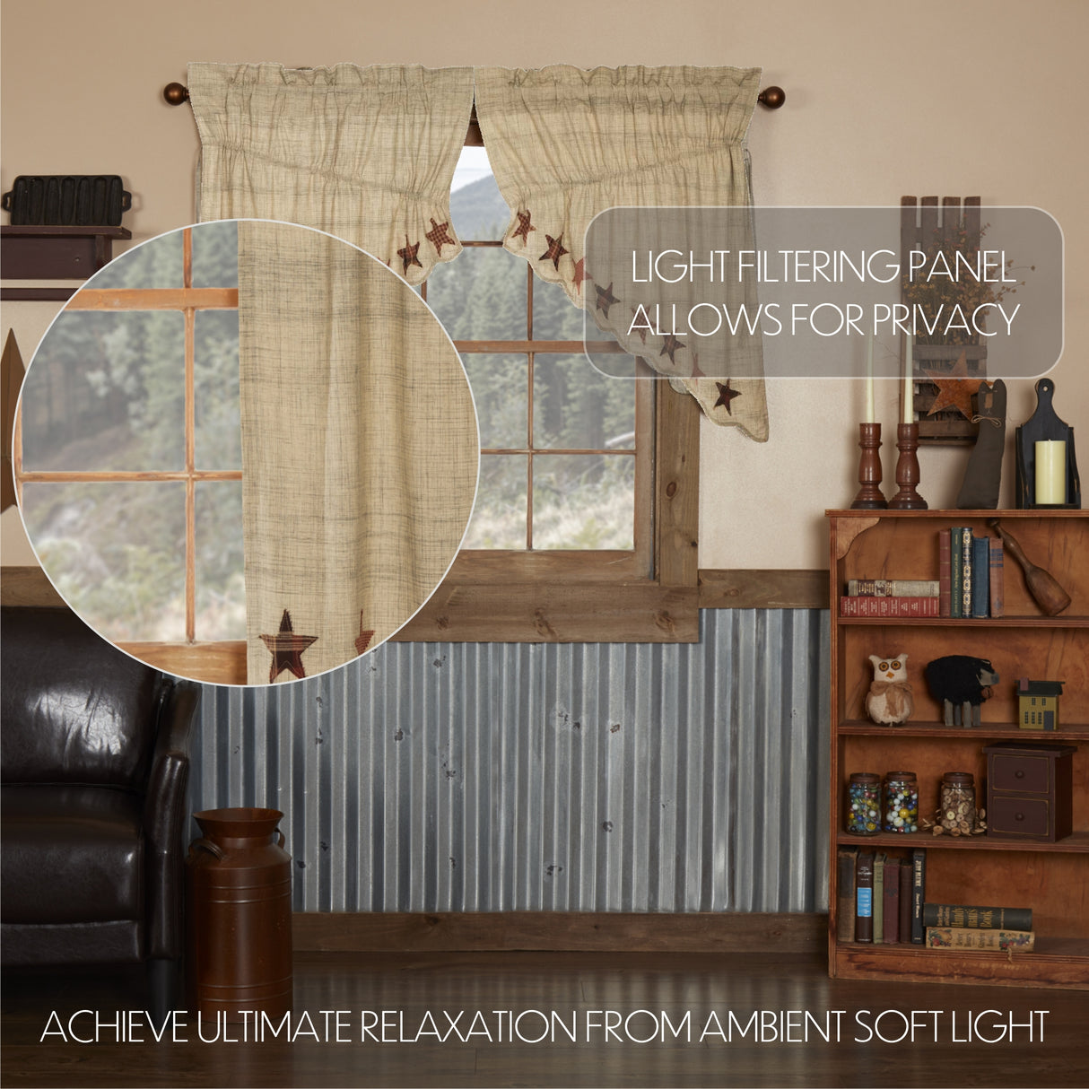 Abilene Star Tan Curtain Set