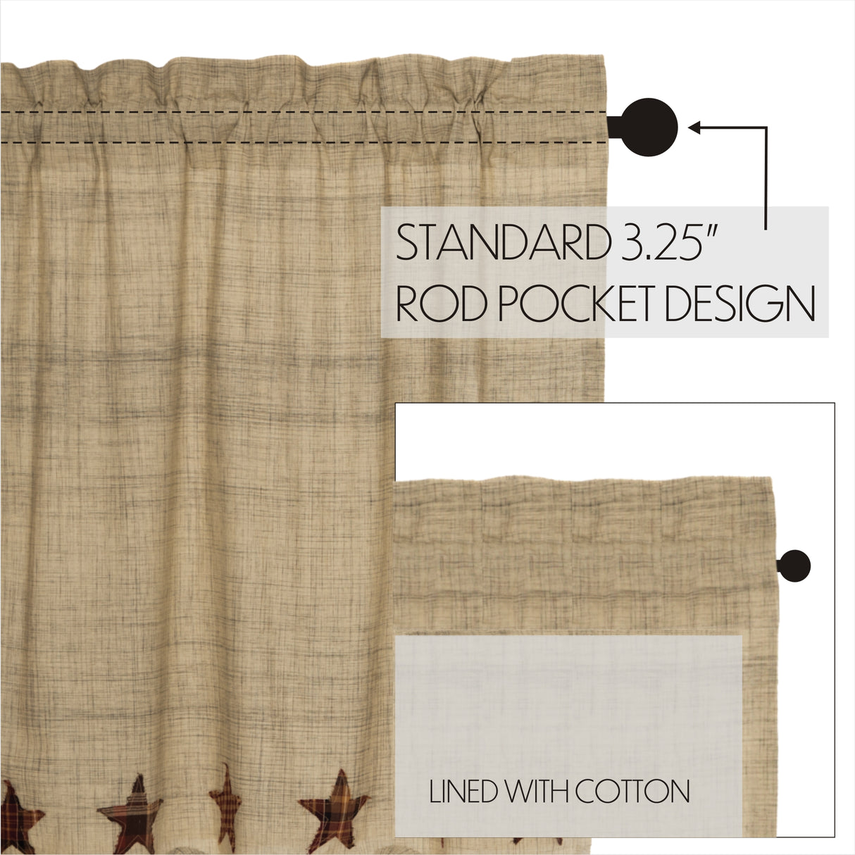 Abilene Star Tan Curtain Set