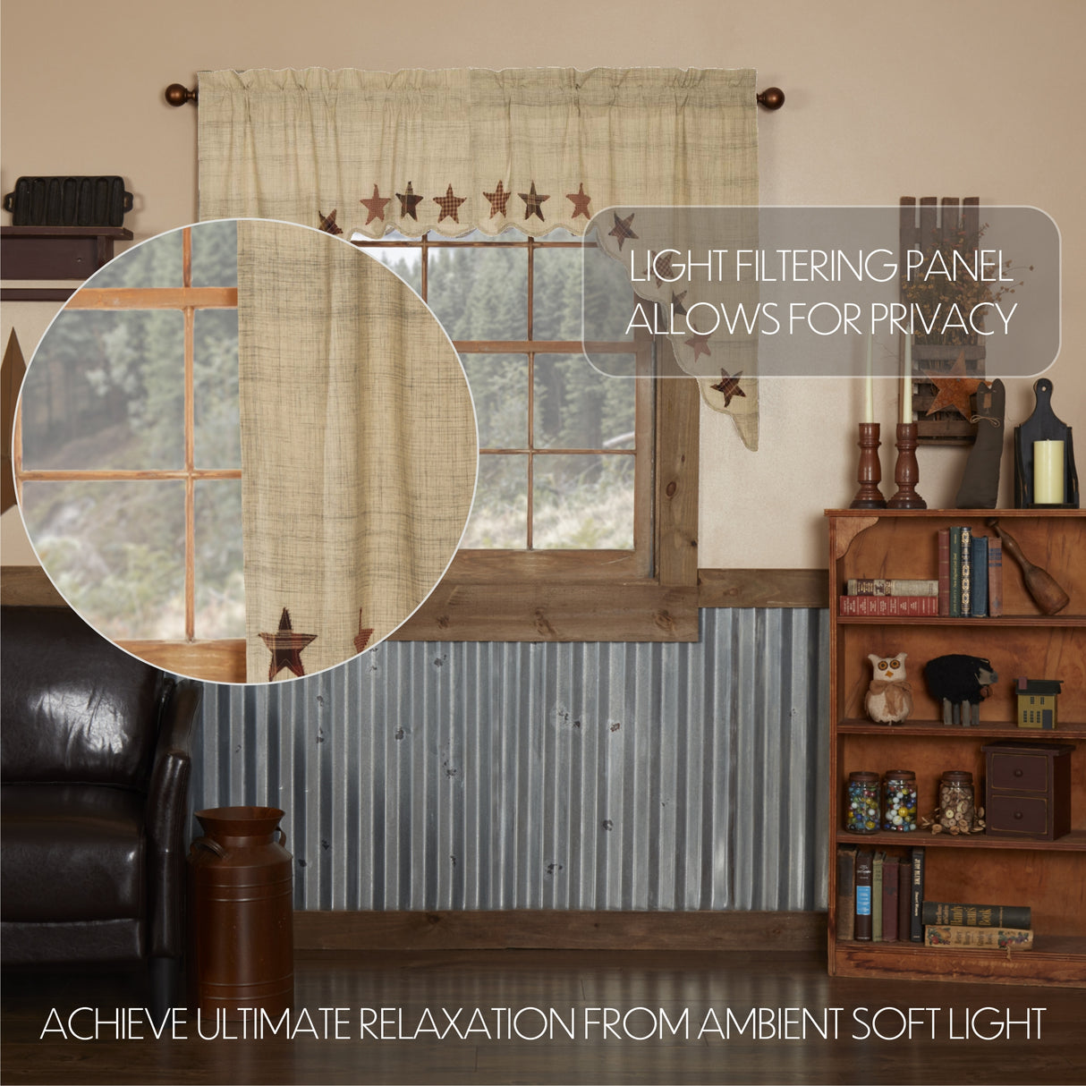 Abilene Star Tan Curtain Set