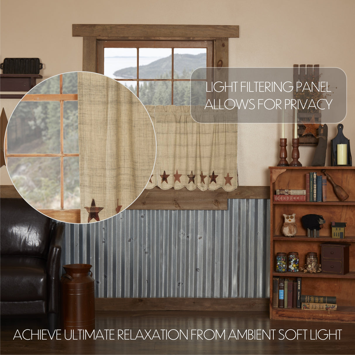 Abilene Star Tan Curtain Set
