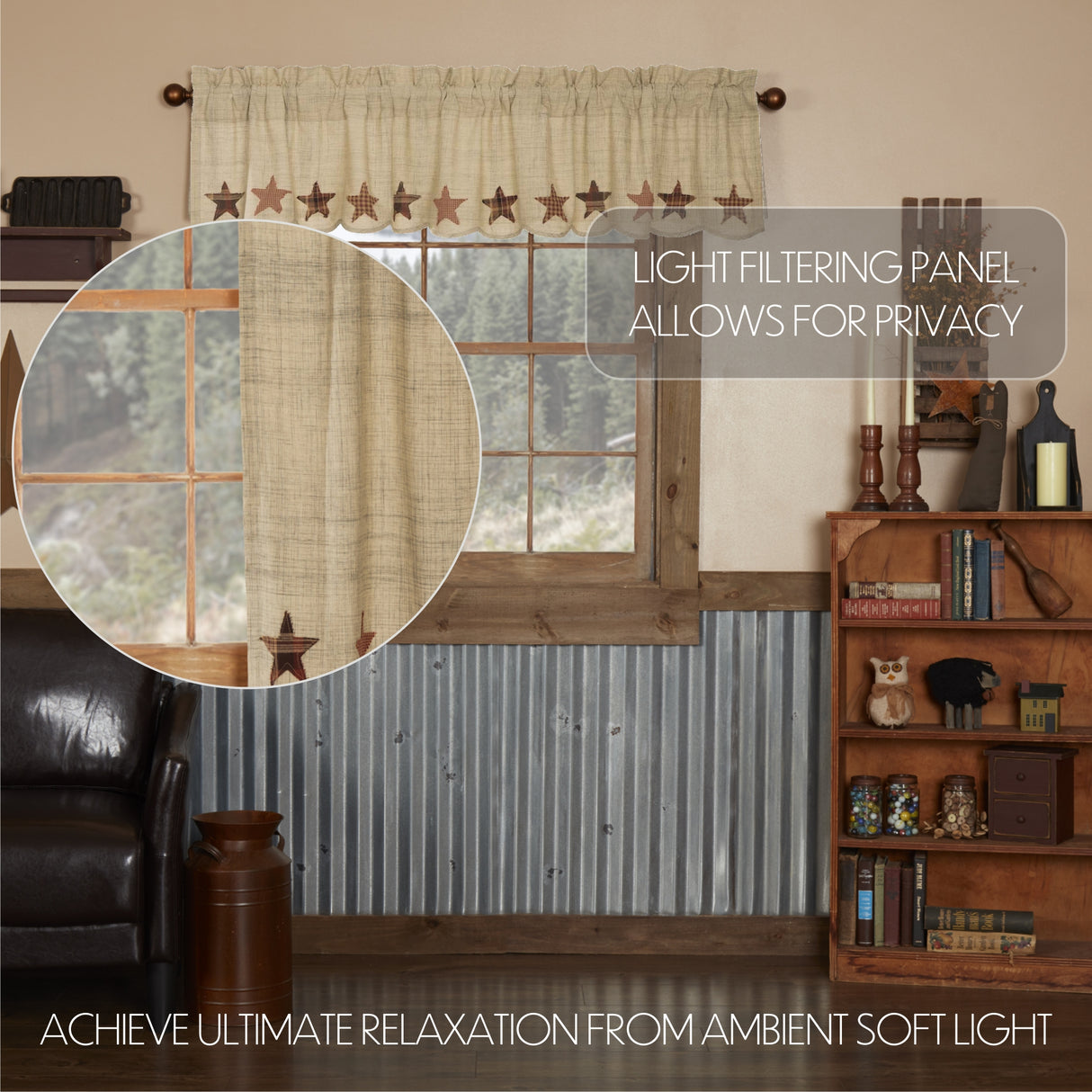 Abilene Star Tan Curtain Set