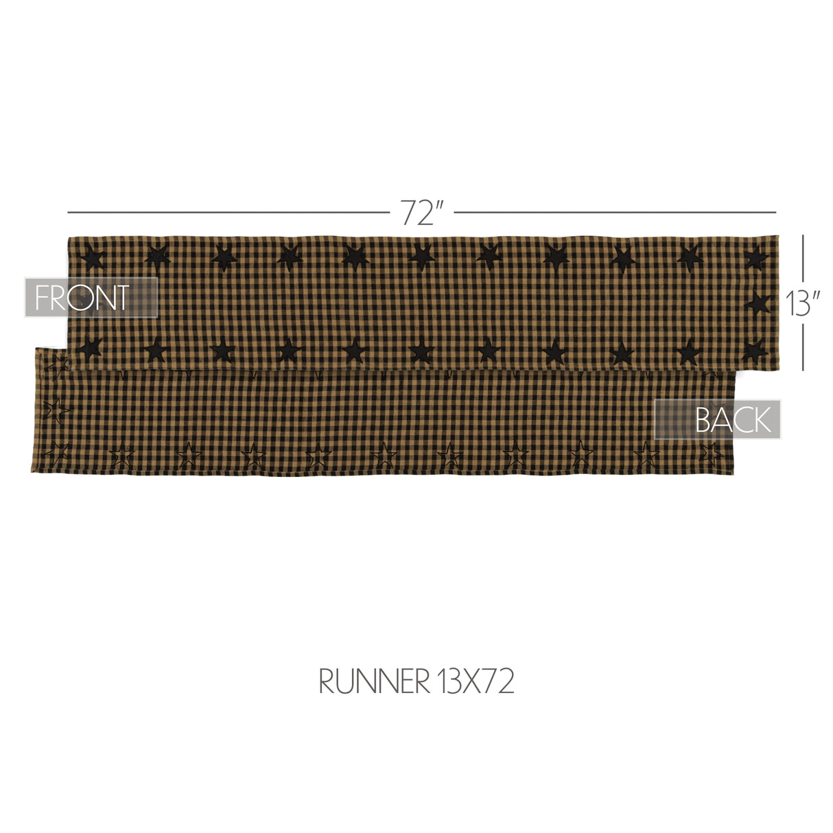 Black Star Raven 13x72 Table Runner & 6 pc 12x18 Placemat Set