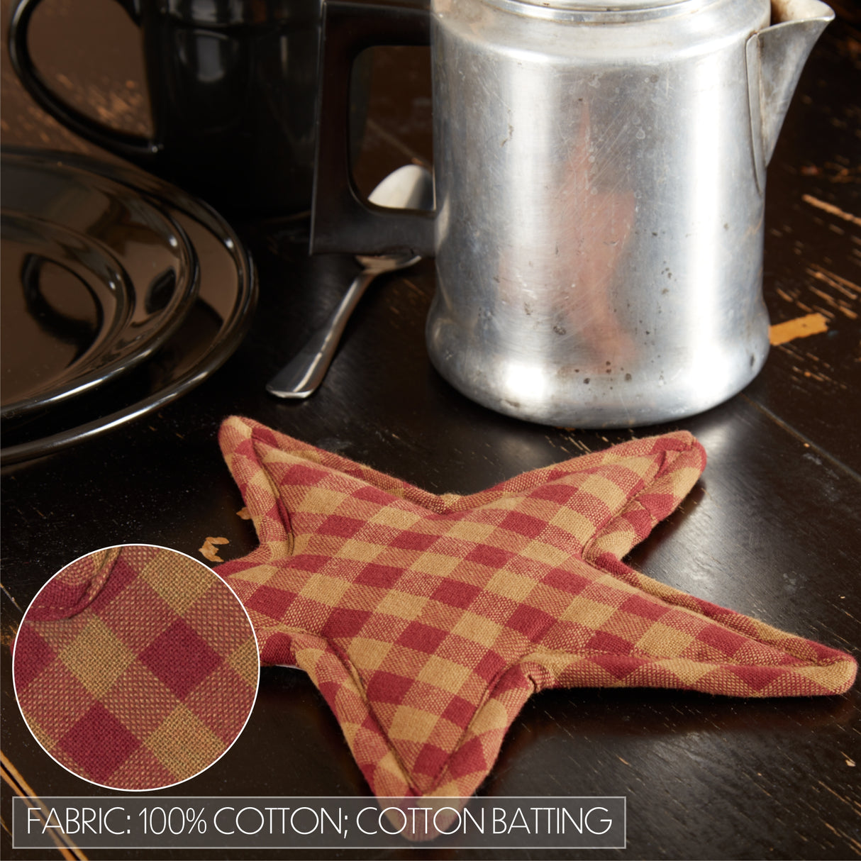 Burgundy Star Trivet Star Shape 10, Set of 3