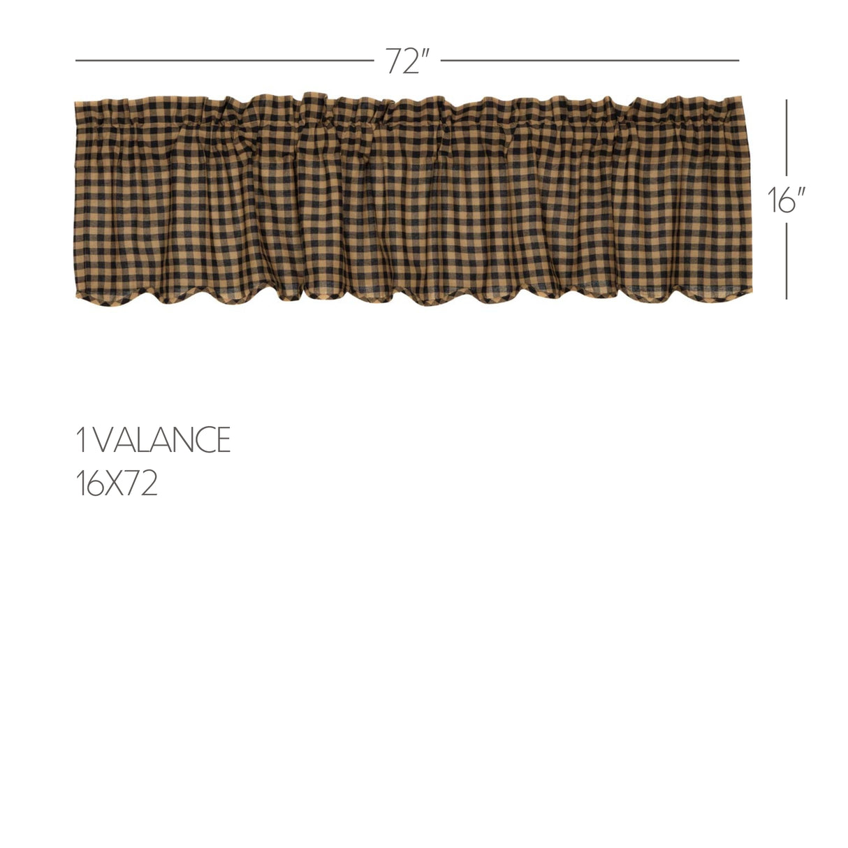 Black Check Curtain Set