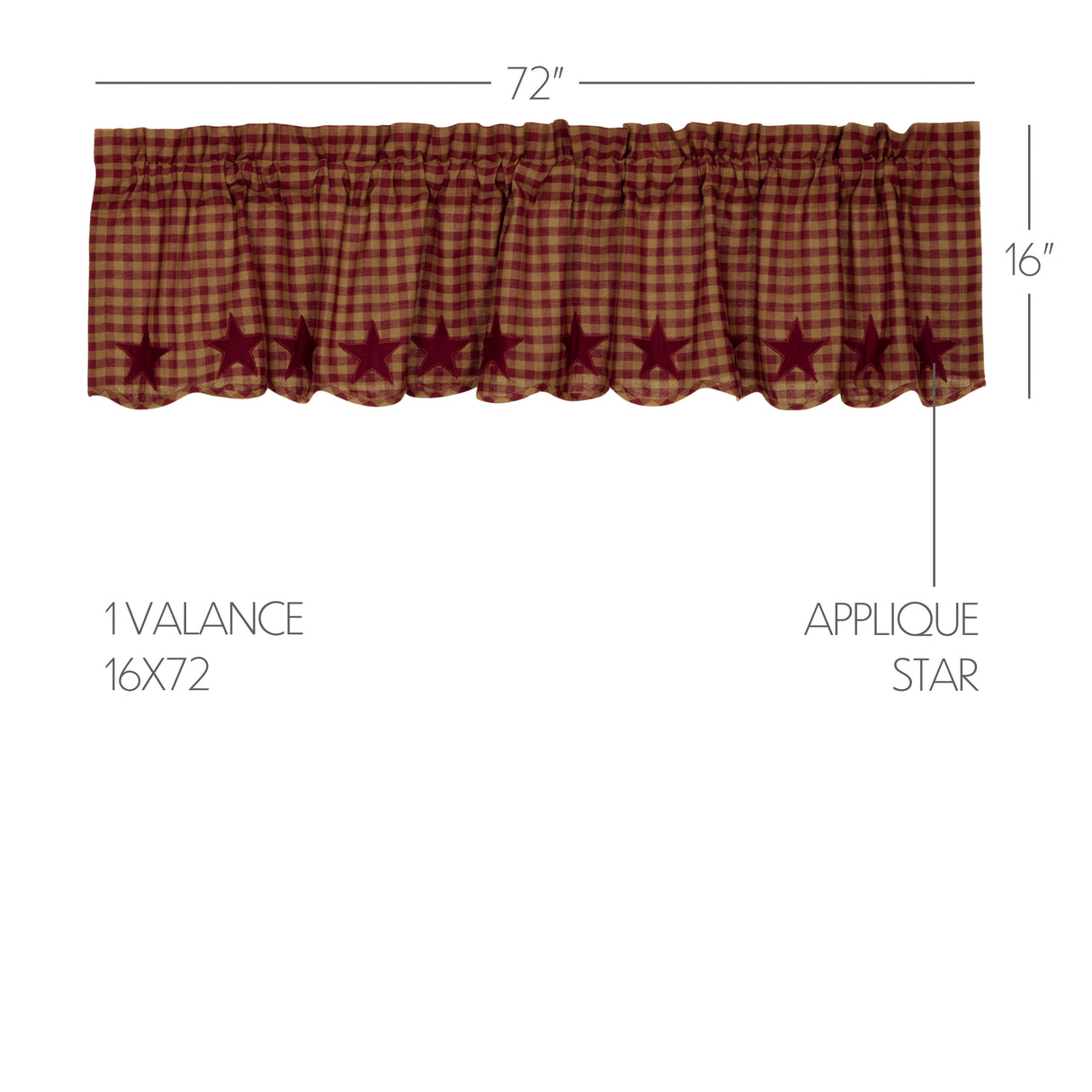 Burgundy Star Curtain Set