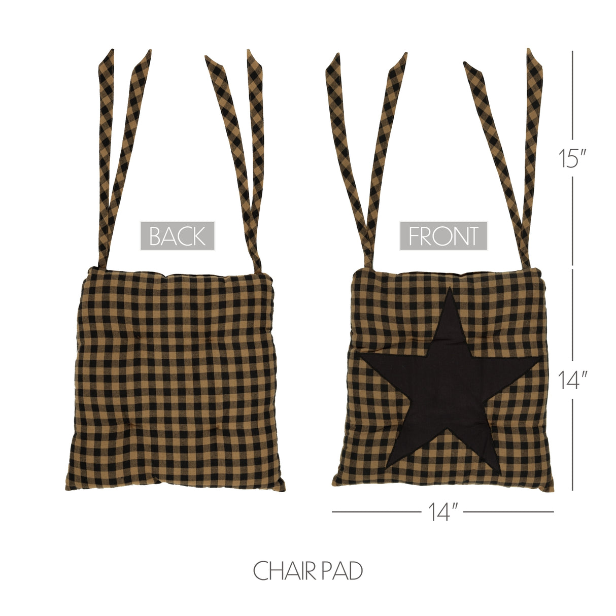 Black Star 15 Inch Chair Pad