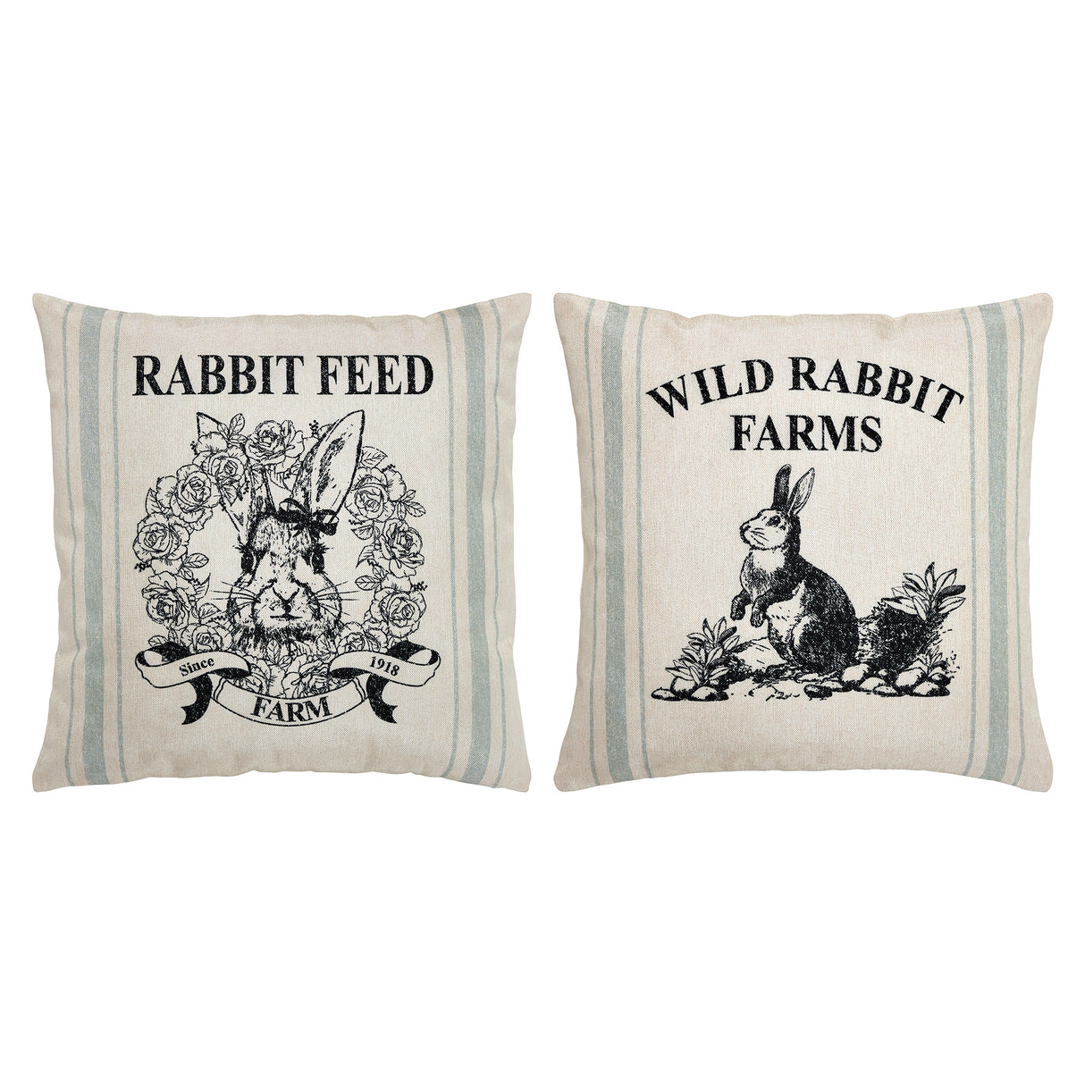 Rabbit Grainsack Pillow Cover Set of 2 18Lx18W