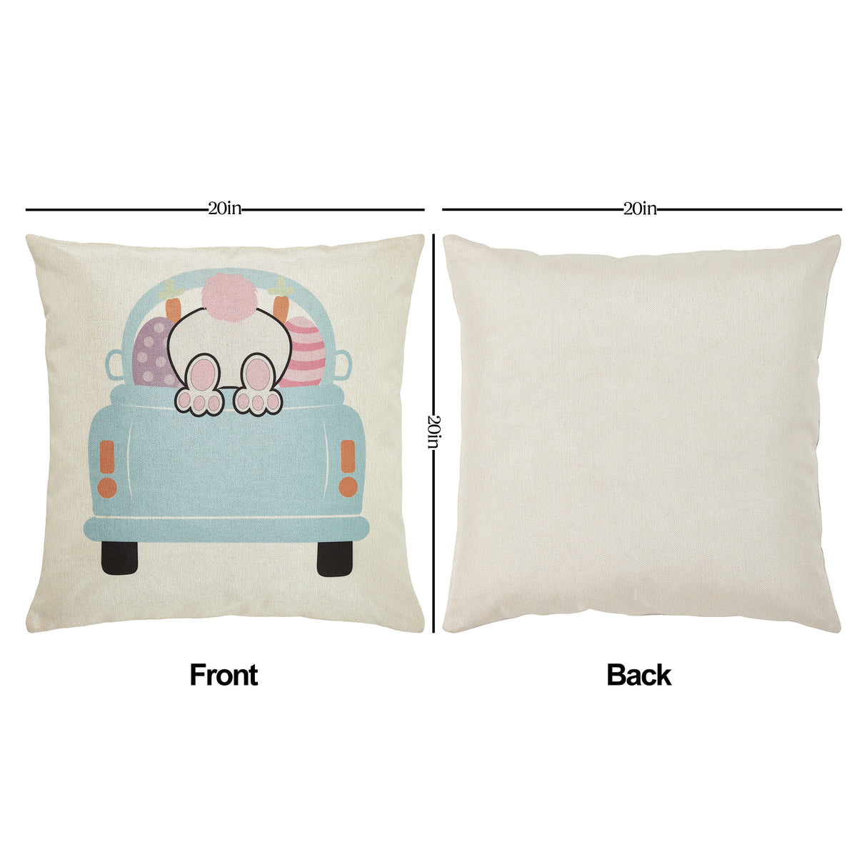 Easter Greetings Pillow Cover Set of 4 20Lx20W