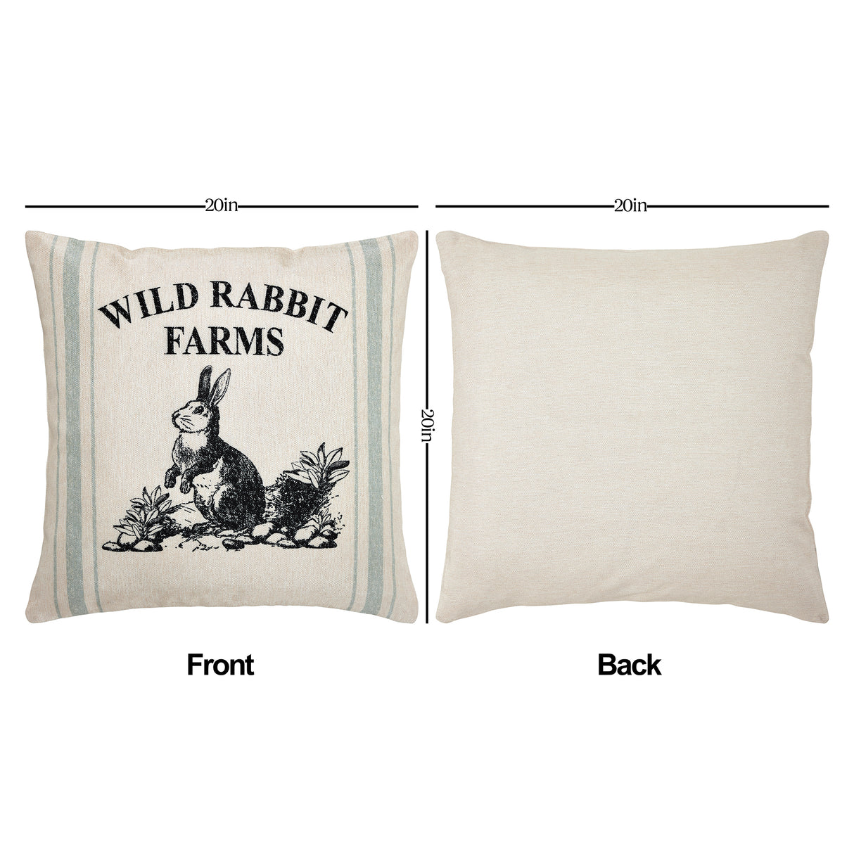 Rabbit Grainsack Pillow Cover Set of 2 20Lx20W