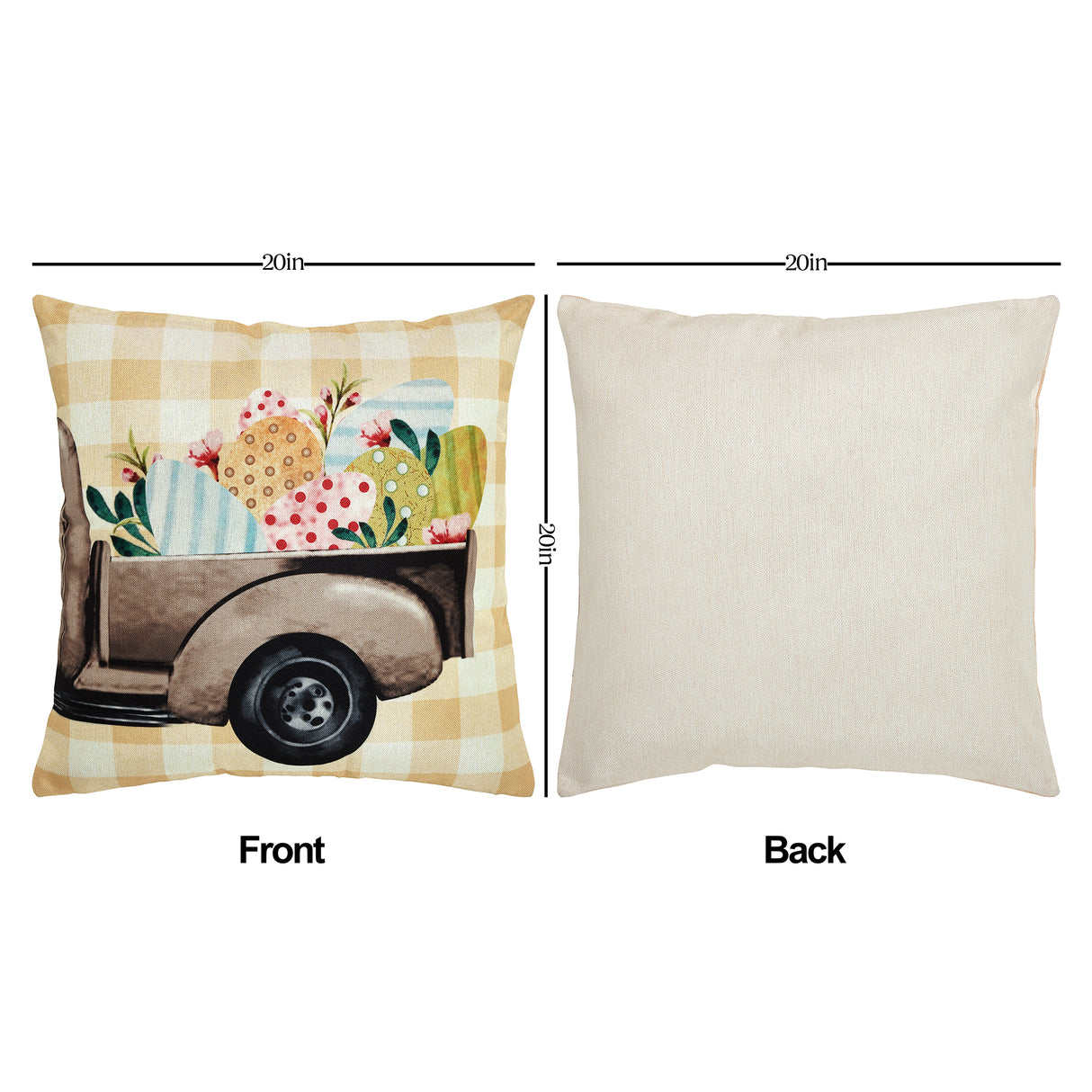 Happy Easter Pillow Cover Set of 2 20Lx20W