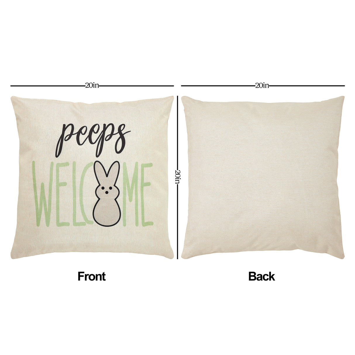 Easter Greetings Pillow Cover Set of 4 20Lx20W