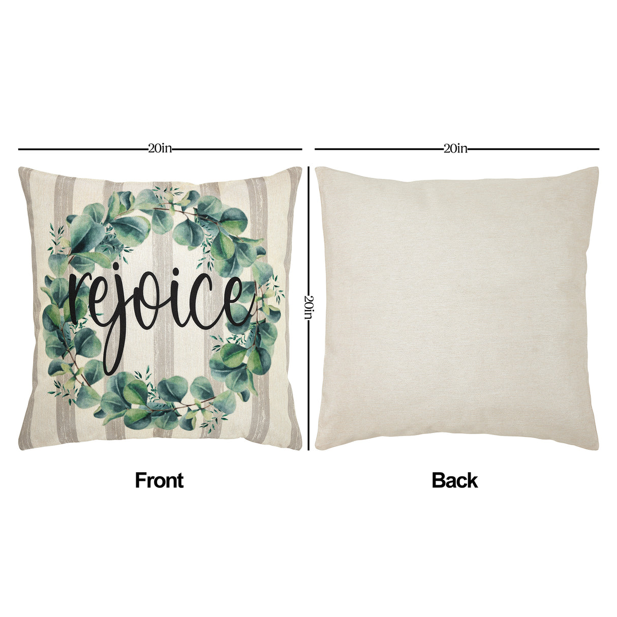 Rejoice Pillow Cover Set of 2 20Lx20W