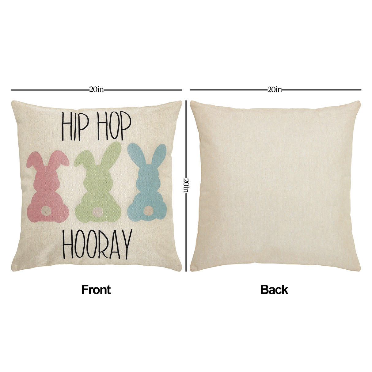 Easter Greetings Pillow Cover Set of 4 20Lx20W