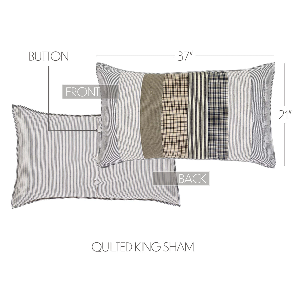 Ashmont King Sham 21x37, Set of 2