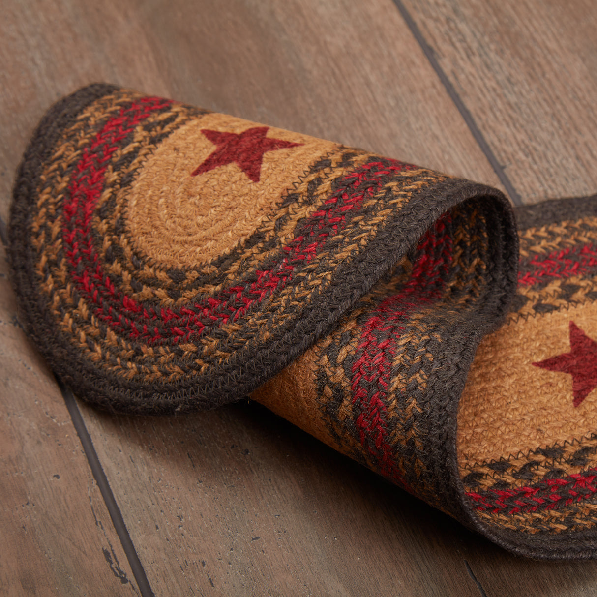 Landon Jute Stair Tread Stencil Stars Oval Latex 8.5x27