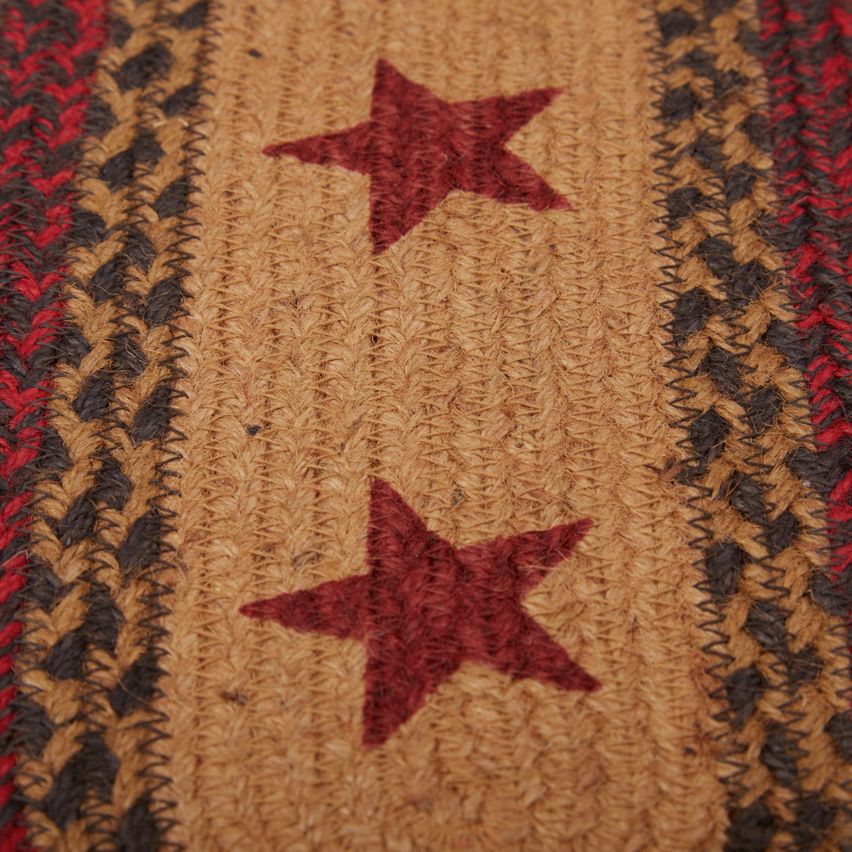 Landon Jute Stair Tread Stencil Stars Oval Latex 8.5x27