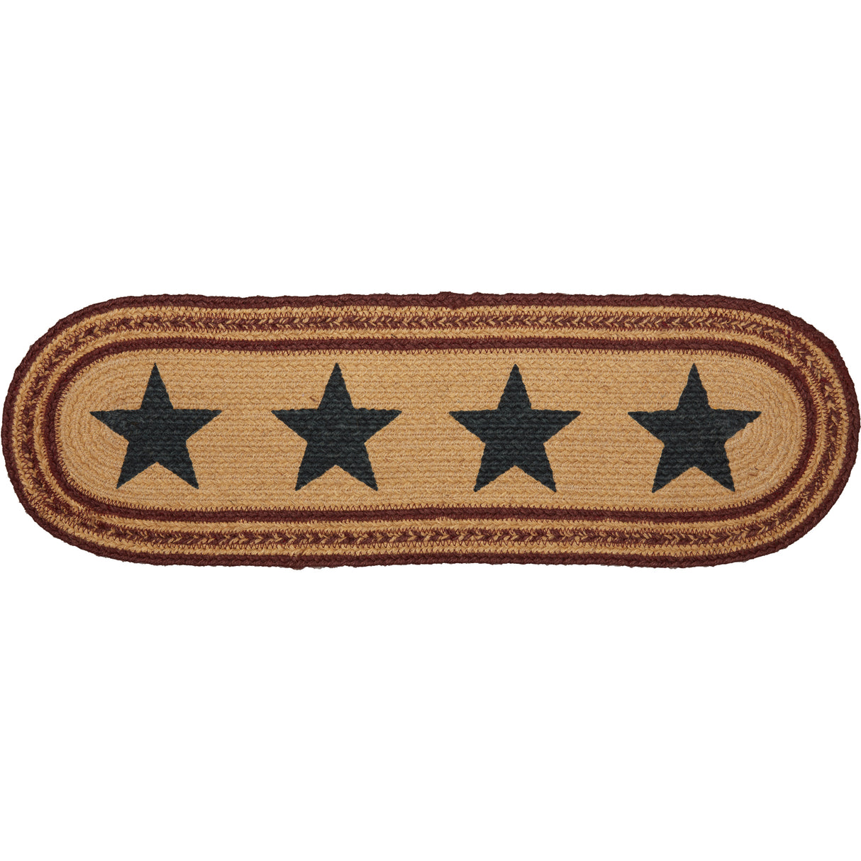 Potomac Jute Stair Tread Stencil Stars Oval Latex 8.5x27, Set of 7