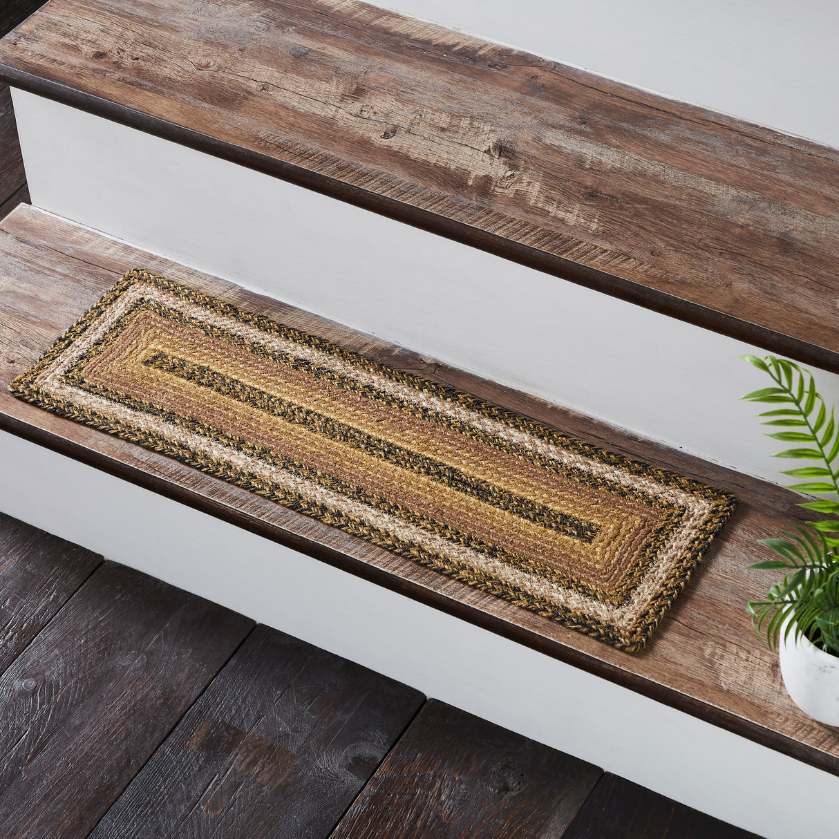 Kettle Grove Jute Stair Tread Rect Latex 8.5x27, Set of 7