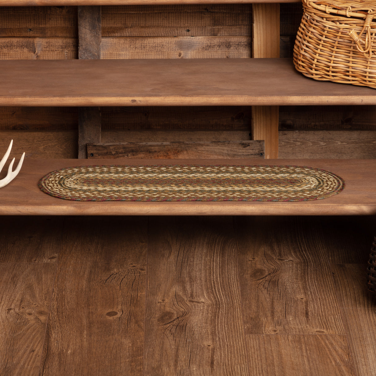 Tea Cabin Jute Stair Tread Oval Latex 8.5x27, Set of 7